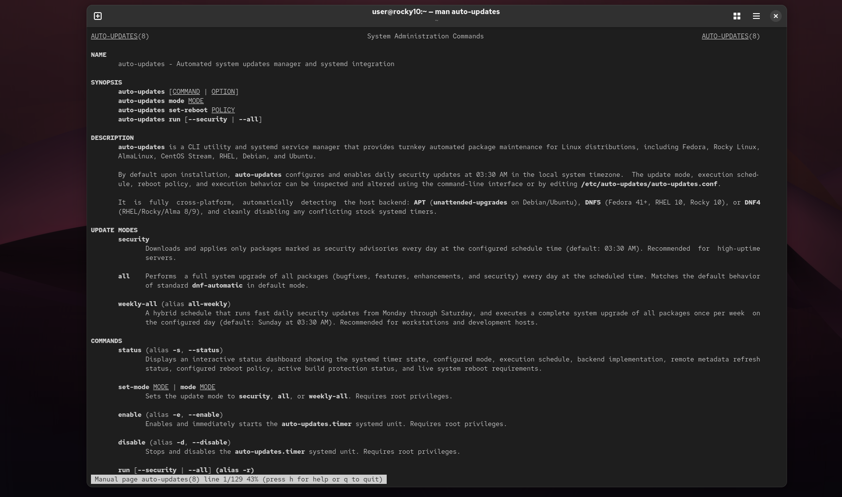 Comprehensive Unix system administration manual page