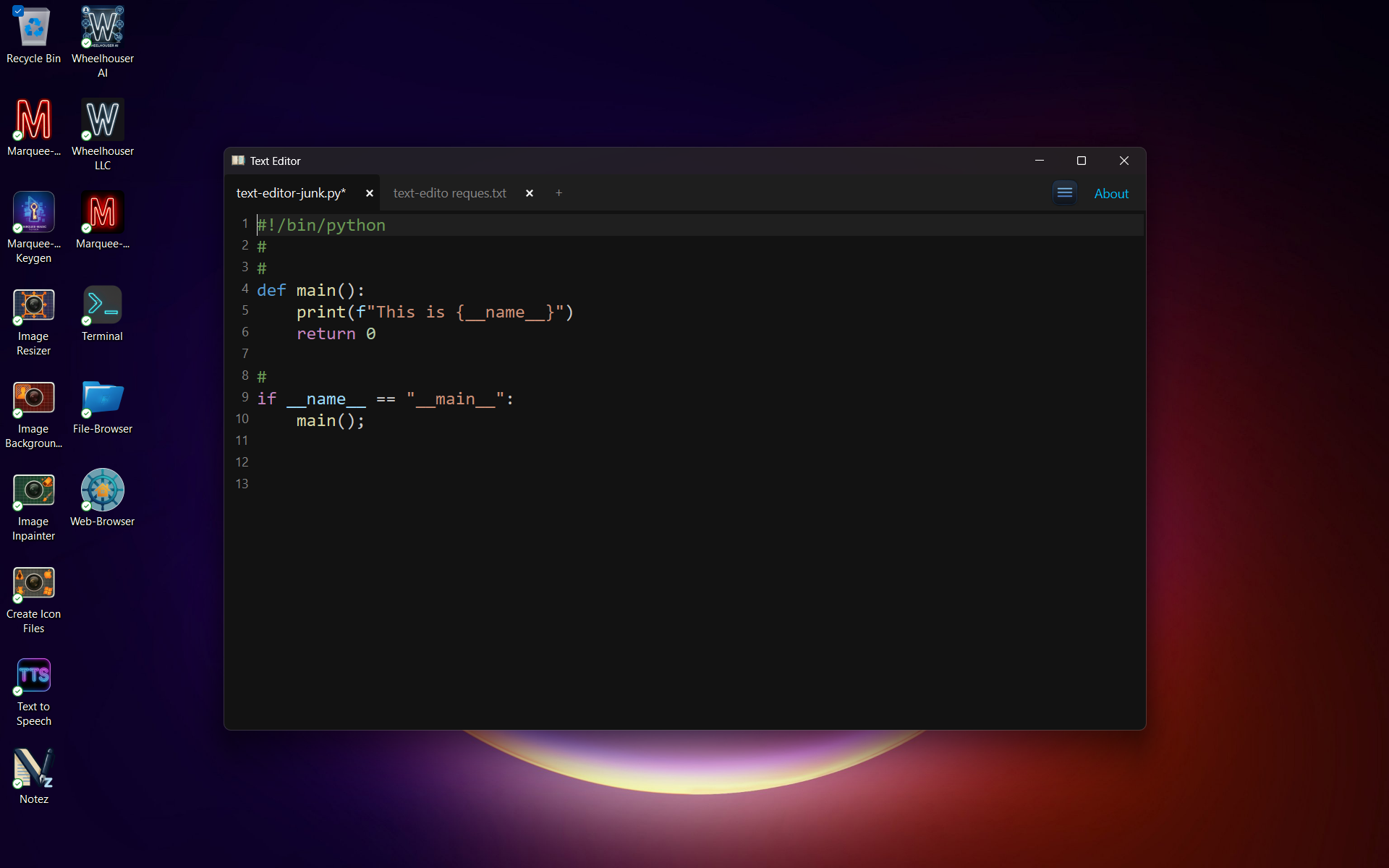 Text Editor Screenshot 1